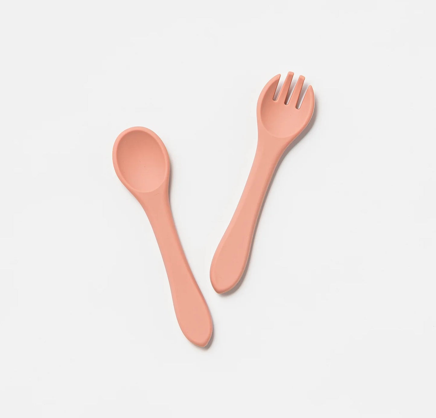 Silicone Fork and Spoon | Dixie Pink