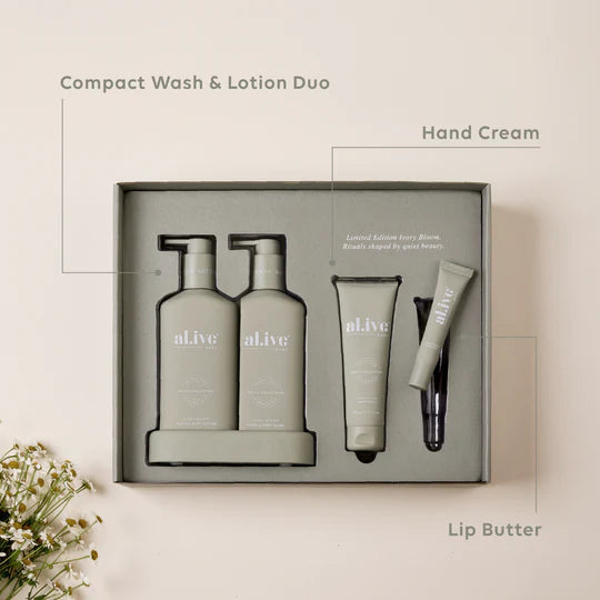 
                  
                    al.ive Body Ritual Set | Ivory Bloom
                  
                
