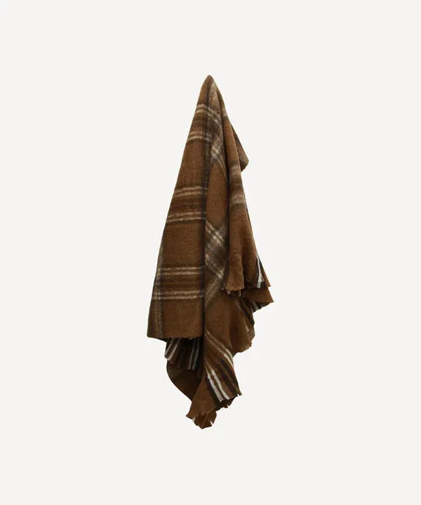 Plaid Brown Throw Blanket