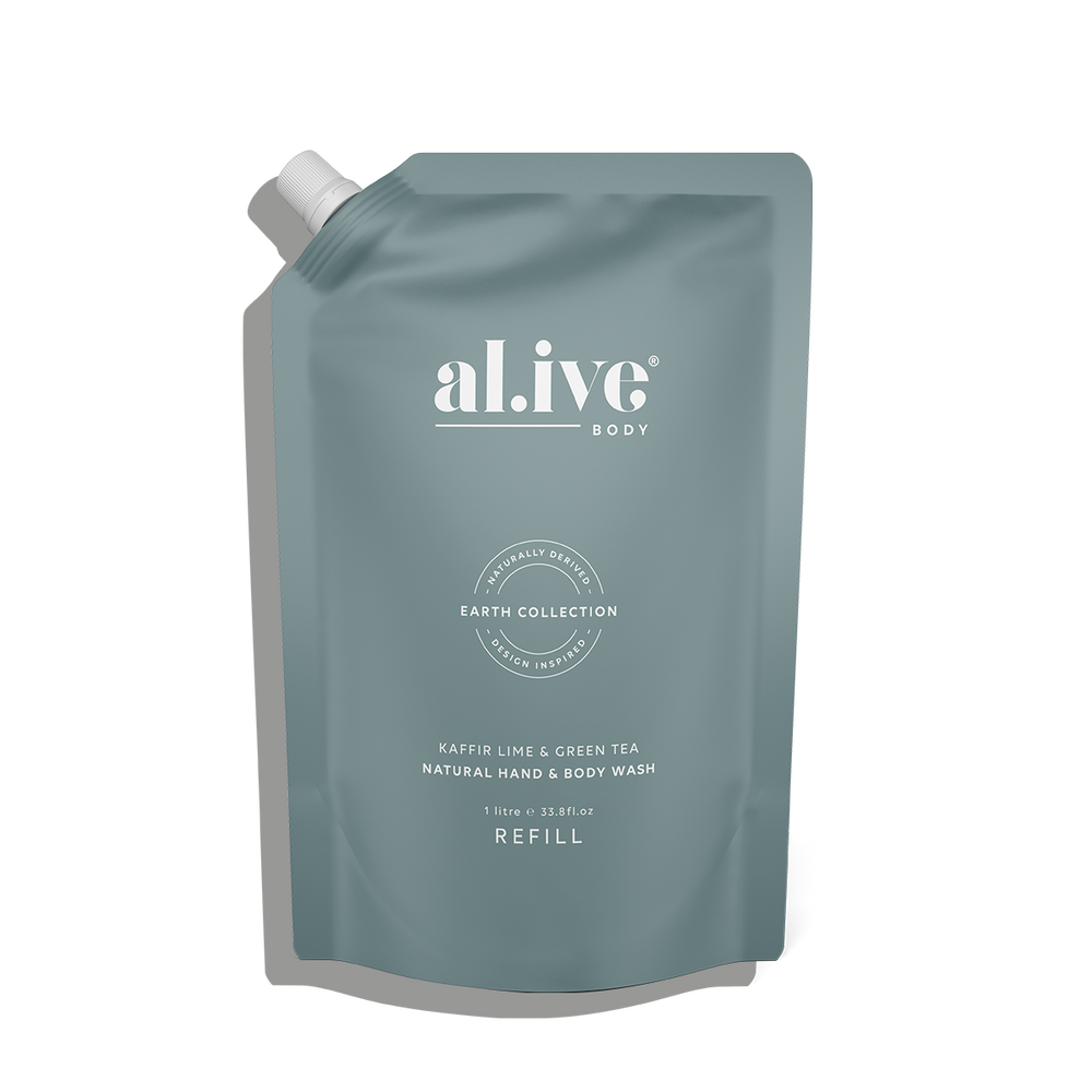 al.ive hand and body wash refill - kaffir lime & green tea