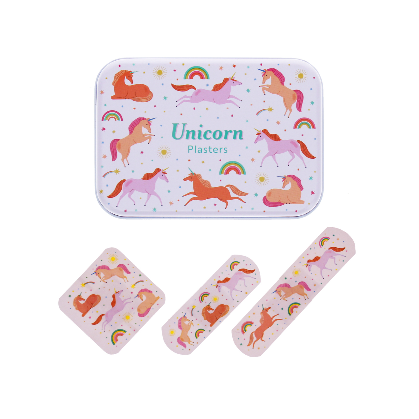 Unicorn Plasters in a Tin