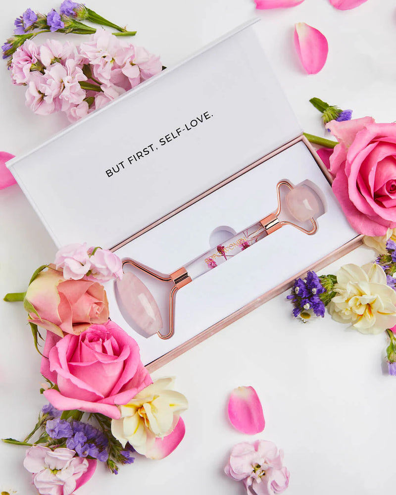 
                  
                    Floral Rose Quartz Facial Roller
                  
                