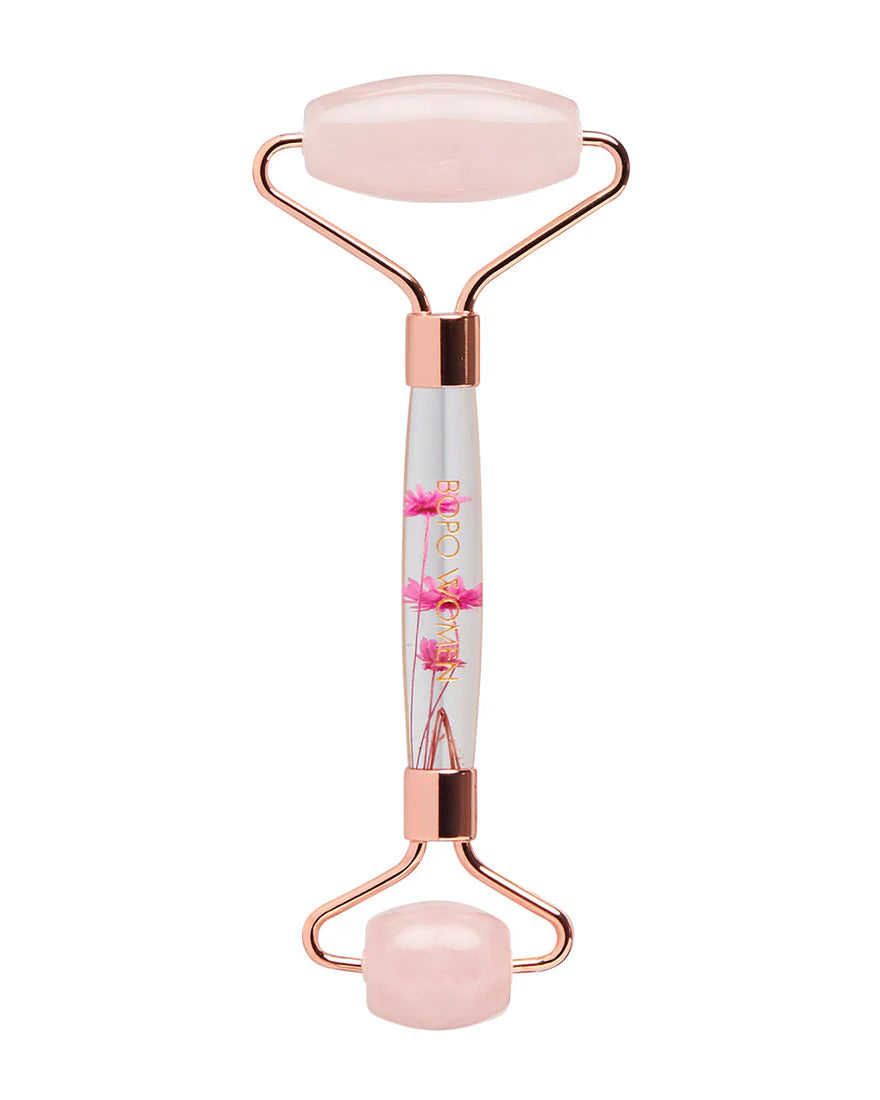 Floral Rose Quartz Facial Roller