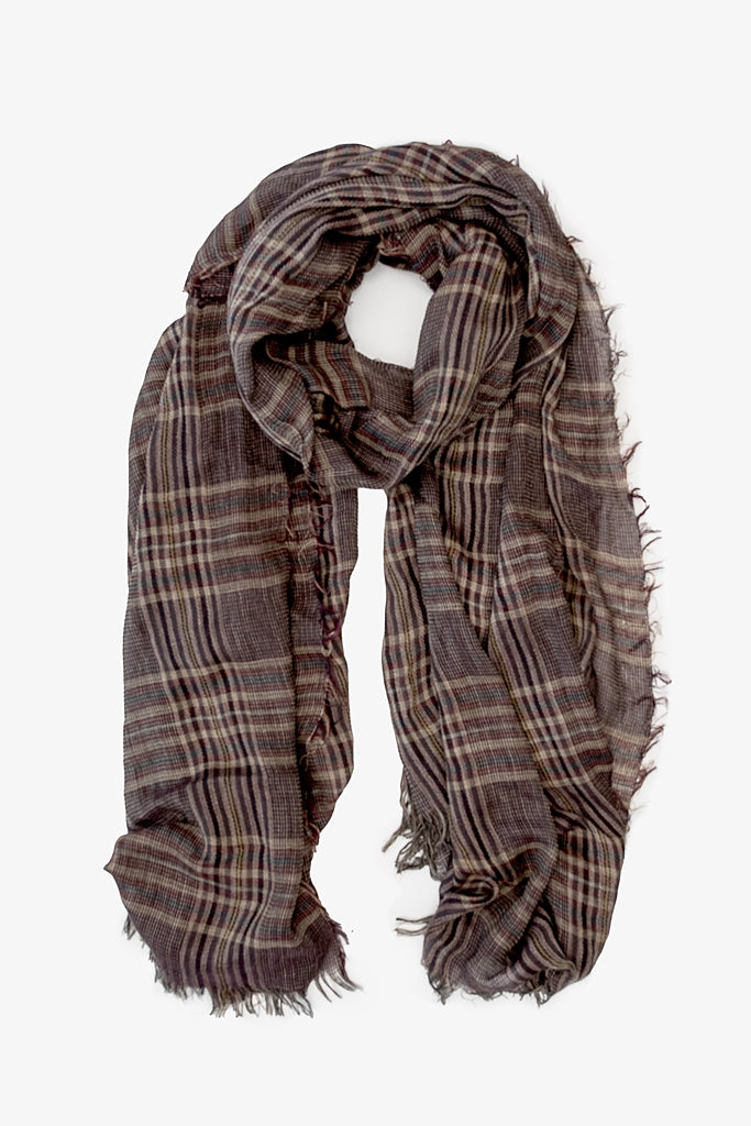 Serene Plaid Scarf | Autumn Merlot