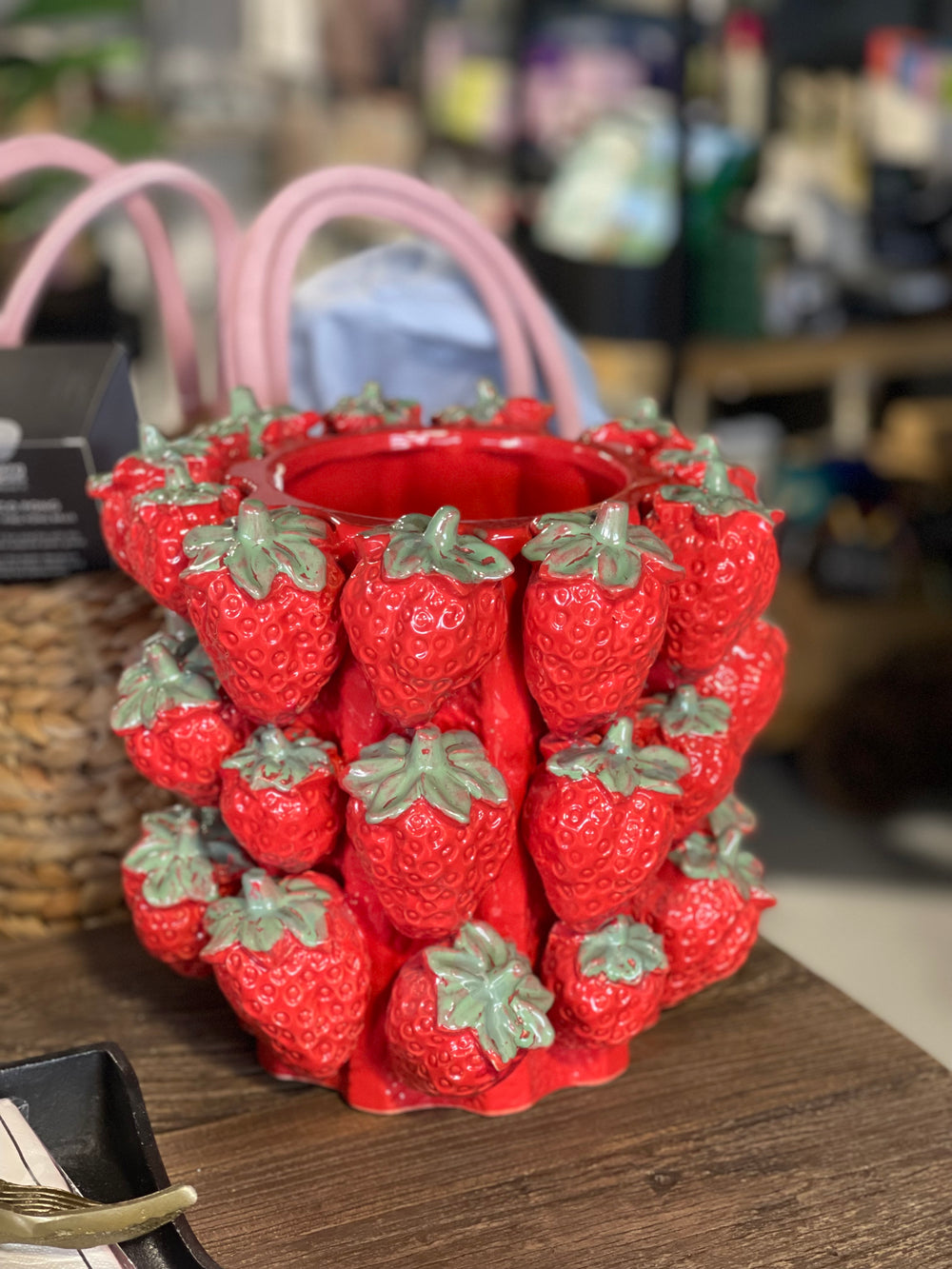 Ceramic Strawberry Vase
